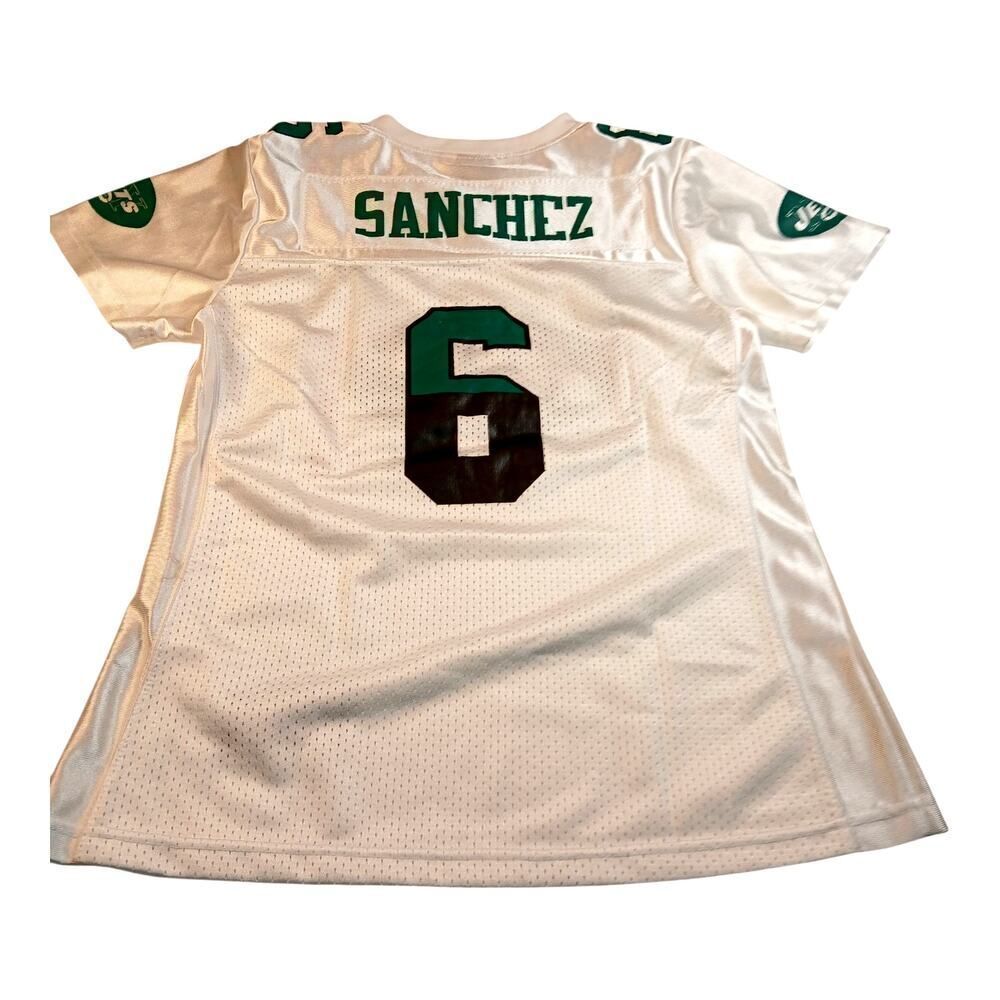 Reebok NY Jets Vintage #6 Sanchez Womens White w/Graphics Football Jersey- SZ XL - Picture 4 of 7